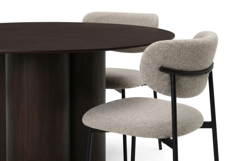 Juno Matgrupp runt 130 cm Rökt Ek med 6 Lucy Matstolar - Rökt ek - Products - Möbler - Bord & matgrupp - Matgrupp