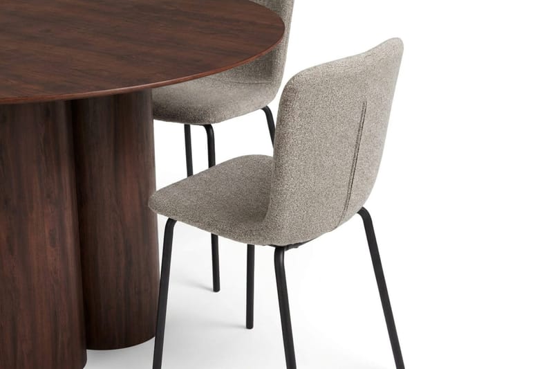 Juno Matgrupp runt 130 cm Valnöt med 6 Katy Matstolar - Valnöt - Products - Möbler - Bord & matgrupp - Matgrupp