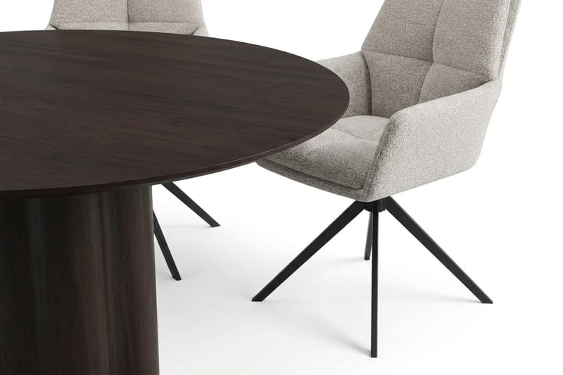 Juno Matgrupp runt 150 cm Rökt Ek med 6 Torsby Matstolar - Rökt ek - Products - Möbler - Bord & matgrupp - Matgrupp