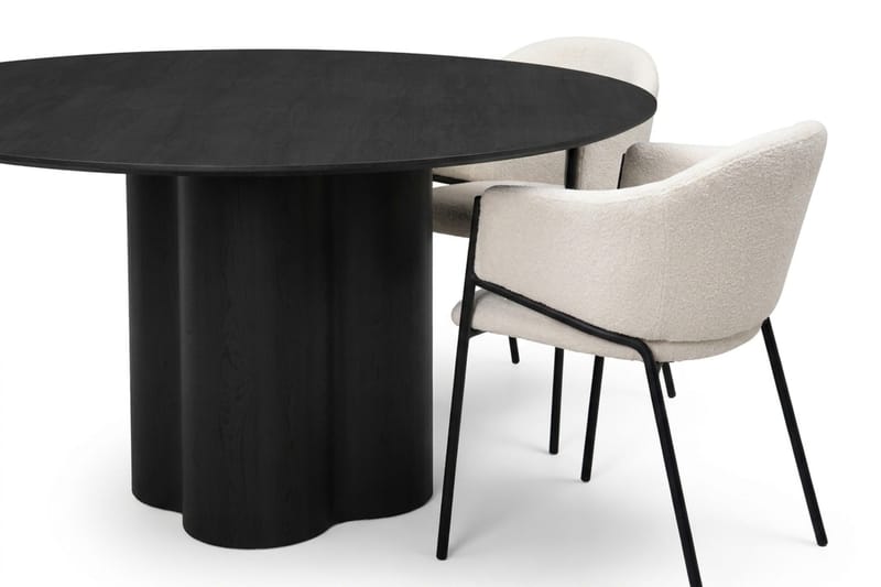 Juno Matgrupp runt 150 cm Svart med 6 Filip Matstolar - Svartlaserad ek - Products - Möbler - Bord & matgrupp - Matgrupp