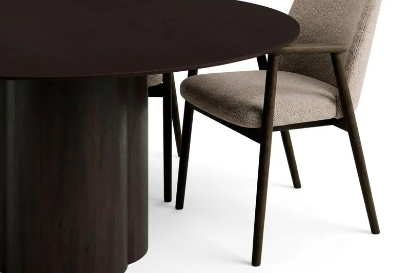 Juno Matgrupp runt 150 cm Svart med 6 Reciclar Matstolar - Svart - Products - Möbler - Bord & matgrupp - Matgrupp