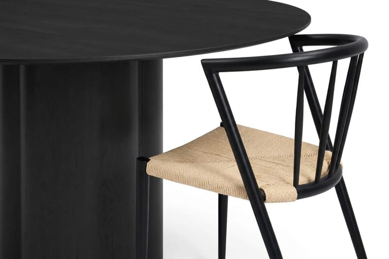 Juno Matgrupp runt 150 cm Svart med 6 Winston Matstolar - Svartlaserad ek - Products - Möbler - Bord & matgrupp - Matgrupp