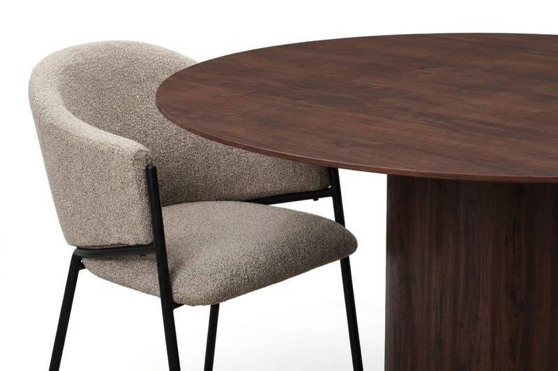 Juno Matgrupp runt 150 cm Valnöt med 6 Filip Matstolar - Valnöt - Products - Möbler - Bord & matgrupp - Matgrupp