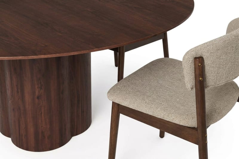 Juno Matgrupp runt 150 cm Valnöt med 6 Nala Matstolar - Valnöt - Products - Möbler - Bord & matgrupp - Matgrupp