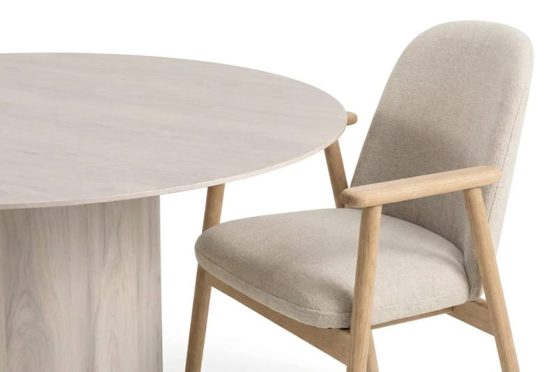 Juno Matgrupp runt 150 cm Vitlaserad med 6 Reciclar Matstolar - Vitlaserad - Products - Möbler - Bord & matgrupp - Matgrupp