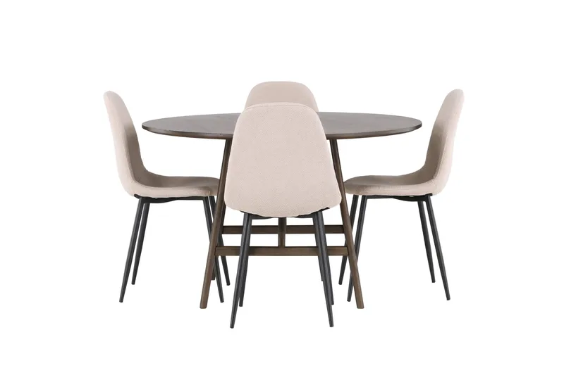 Kaseidon Matgrupp 100 cm Rund med 4 Polar stolar, Beige