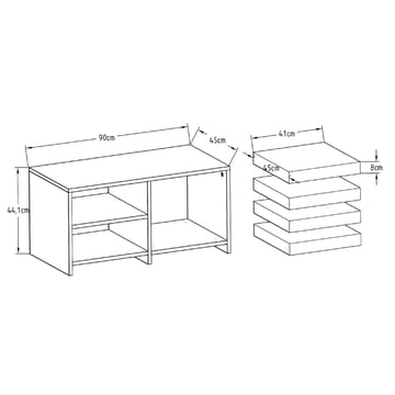 Kavon Soffbordsset 90x44,1x45 cm - Antracit - Products - Möbler - Bord & matgrupp - Soffbord