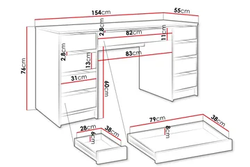 Adrash Skrivbord 55x154 cm - Beige - Products - Möbler - Bord & matgrupp - Kontorsbord - Datorbord