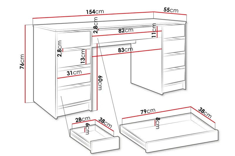 Adrash Skrivbord 55x154 cm - Beige - Products - Möbler - Bord & matgrupp - Kontorsbord - Datorbord