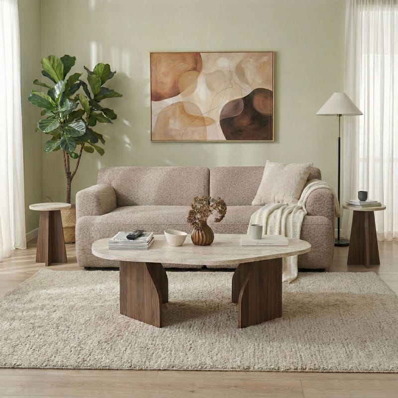 Berriaren Skrivbord 100x35x60 cm - Travertine Walnut - Products - Möbler - Bord & matgrupp - Kontorsbord - Datorbord