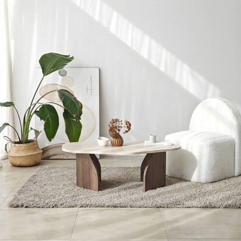 Berriaren Skrivbord 100x35x60 cm - Travertine Walnut - Products - Möbler - Bord & matgrupp - Kontorsbord - Datorbord