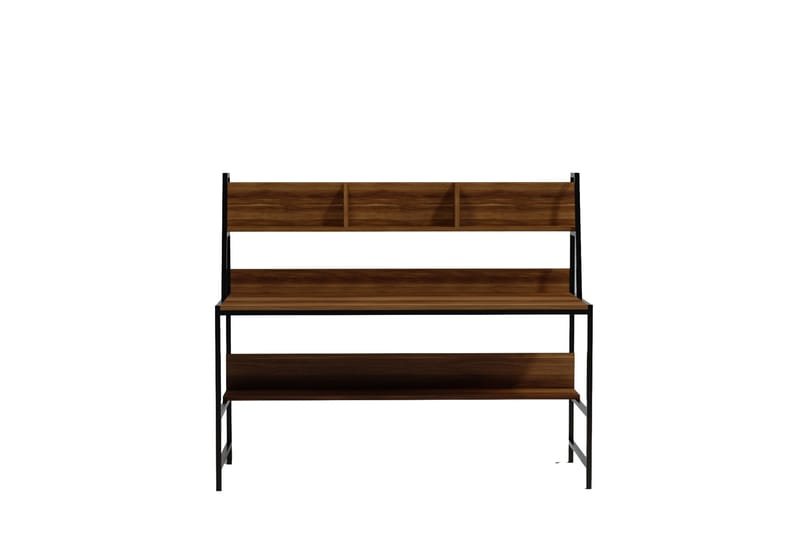 Faydali Skrivbord 140 cm med Förvaring Hyllor - Mörkbrun/Svart - Products - Möbler - Bord & matgrupp - Kontorsbord - Datorbord