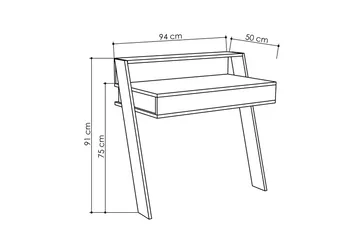 Homitis Väggskrivbord 94 cm med Förvaring Låda + Hylla - Vit - Products - Möbler - Bord & matgrupp - Kontorsbord - Datorbord