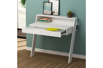 Homitis Väggskrivbord 94 cm med Förvaring L åda + Hylla - Vit - Products - Möbler - Bord & matgrupp - Kontorsbord - Datorbord