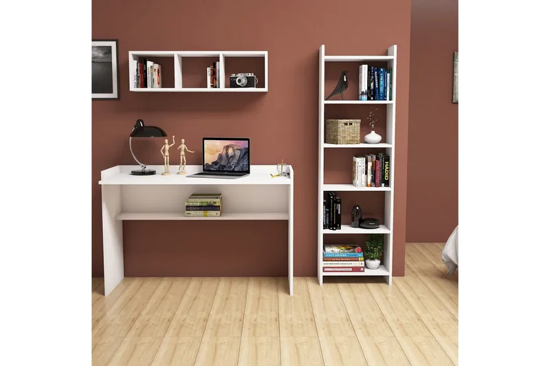 Kazeck Kontorsmöbelset 118 cm - Vit - Products - Möbler - Bord & matgrupp - Kontorsbord - Datorbord