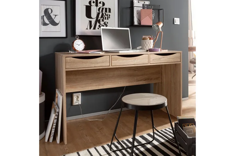 Ryea Skrivbord 120 cm med Förvaring 3 Lådor - Natur - Products - Möbler - Bord & matgrupp - Kontorsbord - Datorbord