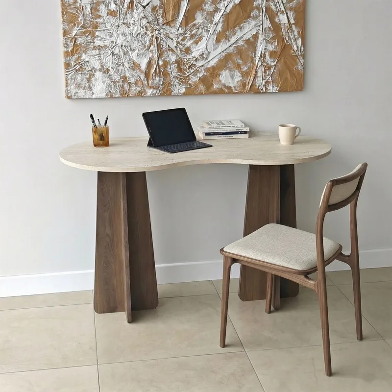 Soryn Skrivbord 120x75x60 cm - Travertine Walnut - Products - Möbler - Bord & matgrupp - Kontorsbord - Datorbord