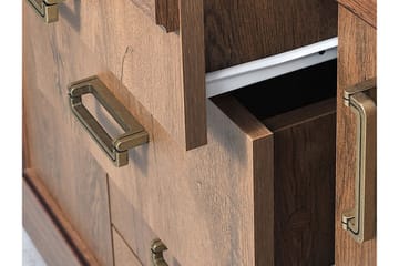 Tadeusz Skrivbord 118 cm med Förvaring Lådor+Hylla+Skåp - Mörkbrun - Products - Möbler - Bord & matgrupp - Kontorsbord - Datorbord