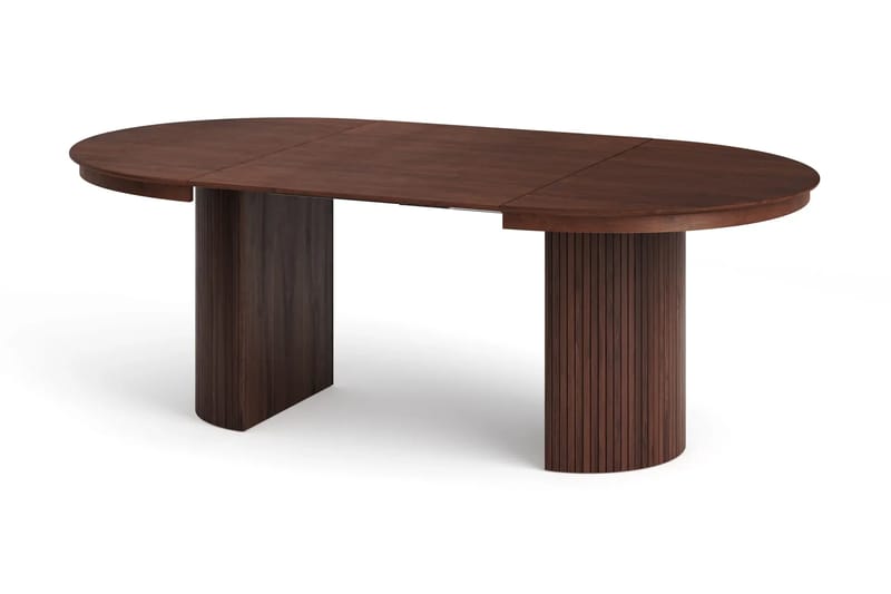 Kopparbo Förlängningsbart runt 120-220 cm Valnöt med 4 Elsie Matstolar - Valnöt/Ljusgrå - Products - Möbler - Bord & matgrupp - Matgrupp
