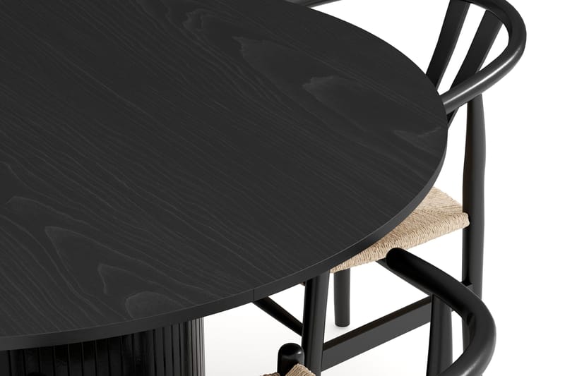 Kopparbo Matgrupp förlängningsbart 130-180 cm Rund med 4 Dastoori Matstol - 2220067-4,2229282-1 - Svart - Products - Möbler - Bord & matgrupp - Matgrupp