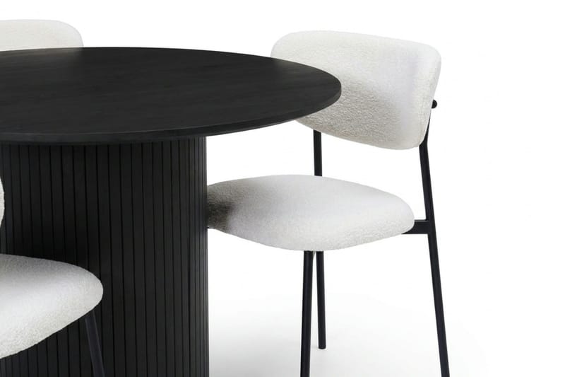 Kopparbo Matgrupp runt 110 cm Svart med 4 Lucy Matstolar - Svart - Products - Möbler - Bord & matgrupp - Matgrupp