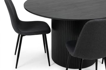 Kopparbo Matgrupp runt 110 cm Svart med 4 Nibe Matstolar - Svart - Products - Möbler - Bord & matgrupp - Matgrupp