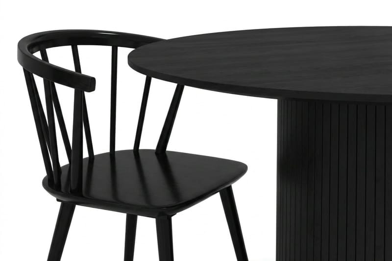 Kopparbo Matgrupp runt 110 cm Svart med 4 Tyrö Matstolar - Svart - Products - Möbler - Bord & matgrupp - Matgrupp