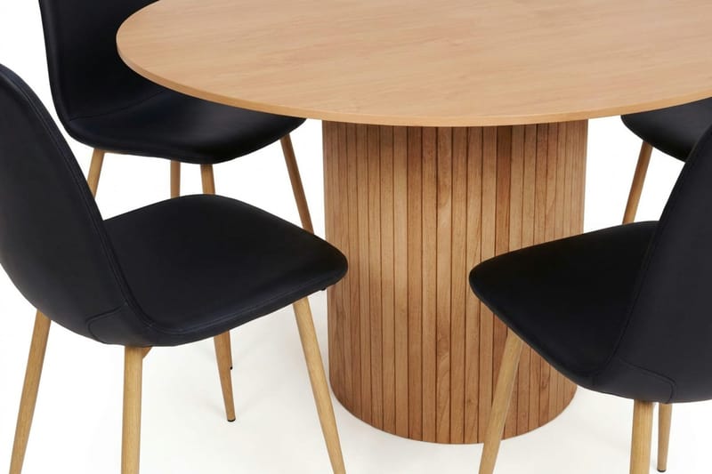 Kopparbo Matgrupp runt 130 cm Ek med 6 Nibe Matstolar - Ek - Products - Möbler - Bord & matgrupp - Matgrupp