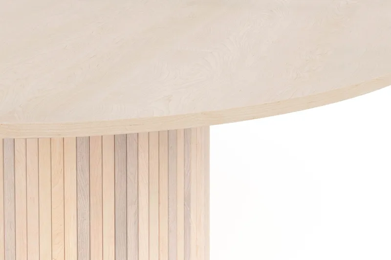 Kopparbo Runt Matbord 150 cm - Vitlaserad Ek / Trä / Ribbad - Products - Möbler - Bord & matgrupp - Matbord & köksbord