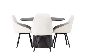 Lanzo Matgrupp 120 cm Rund med 4 Rosie stolar - Beige - Products - Möbler - Bord & matgrupp - Matgrupp