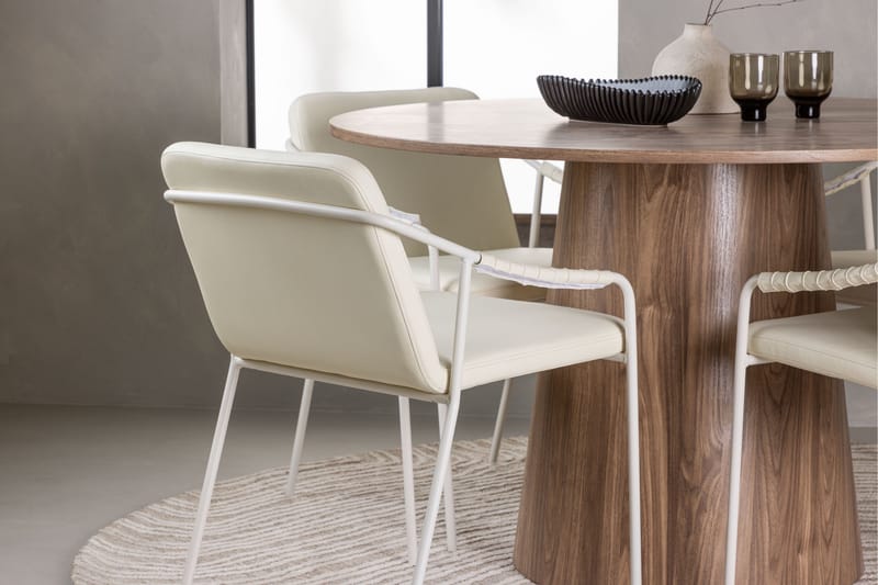 Lanzo Matgrupp 120 cm Rund med 4 Tvist Stolar - Natur - Products - Möbler - Bord & matgrupp - Matgrupp