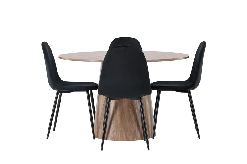 Lanzo Matgrupp 120 cm Rund med 4 Polar Stolar - Natur - Products - Möbler - Bord & matgrupp - Matgrupp