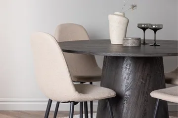 Lanzo Matgrupp 120 cm Rund med 4 Polar stolar - Beige - Products - Möbler - Bord & matgrupp - Matgrupp