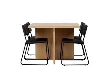 Leo Matgrupp 100 cm Rektangulär med 4 Kenth Stolar - Svart - Products - Möbler - Bord & matgrupp - Matgrupp