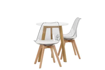 Leonora Matgrupp 65 cm Rund med 2 Edvin stolar - Vit - Products - Möbler - Bord & matgrupp - Matgrupp