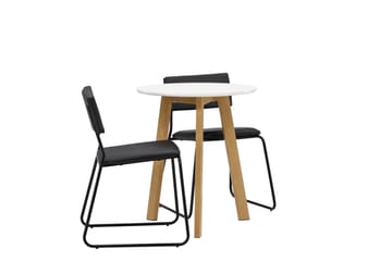 Leonora Matgrupp 65 cm Rund med 2 Kenth Stolar - Svart - Products - Möbler - Bord & matgrupp - Matgrupp