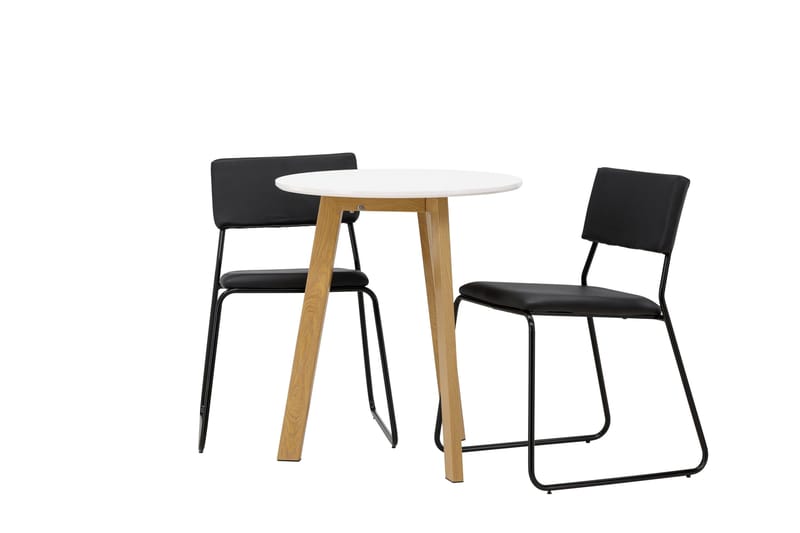 Leonora Matgrupp 65 cm Rund med 2 Kenth Stolar - Svart - Products - Möbler - Bord & matgrupp - Matgrupp
