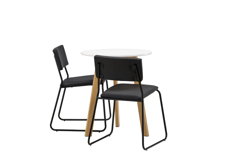 Leonora Matgrupp 65 cm Rund med 2 Kenth Stolar - Svart - Products - Möbler - Bord & matgrupp - Matgrupp