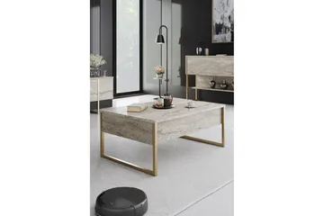 Luxe Soffbord 90 cm - Beige/Guld - Products - Möbler - Bord & matgrupp - Soffbord