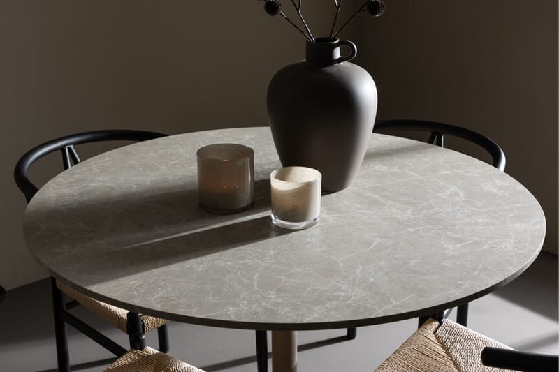 Lycke Matgrupp 110 cm Rund med 4 Alfons stolar - Beige/Svart - Products - Möbler - Bord & matgrupp - Matgrupp