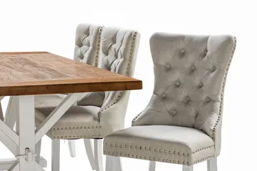 Lyon Förlängningsbar Matgrupp 200 cm inkl 6 Bergviken Stolar - Brun/Vit - Products - Möbler - Bord & matgrupp - Matgrupp