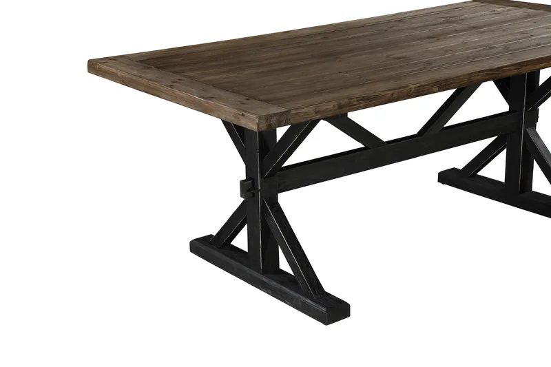 Lyon Förlängningsbart Matbord 6 personer - Utdragbart plankbord 200 cm - Natur/Svart - Products - Möbler - Bord & matgrupp - Matbord & köksbord