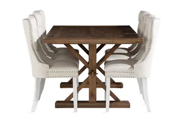 Lyon Matgrupp 200x100 cm inkl 6 Bergviken Stolar - Brun - Products - Möbler - Bord & matgrupp - Matgrupp