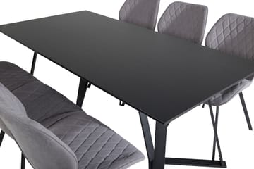 Marina Matgrupp 180 cm Rektangulär med 6 Gemma stolar - Svart - Products - Möbler - Bord & matgrupp - Matgrupp