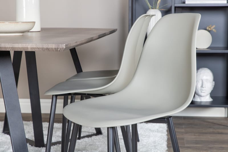 Marina Matgrupp 180 cm Rektangulär med 6 Polar stolar - Svart - Products - Möbler - Bord & matgrupp - Matgrupp