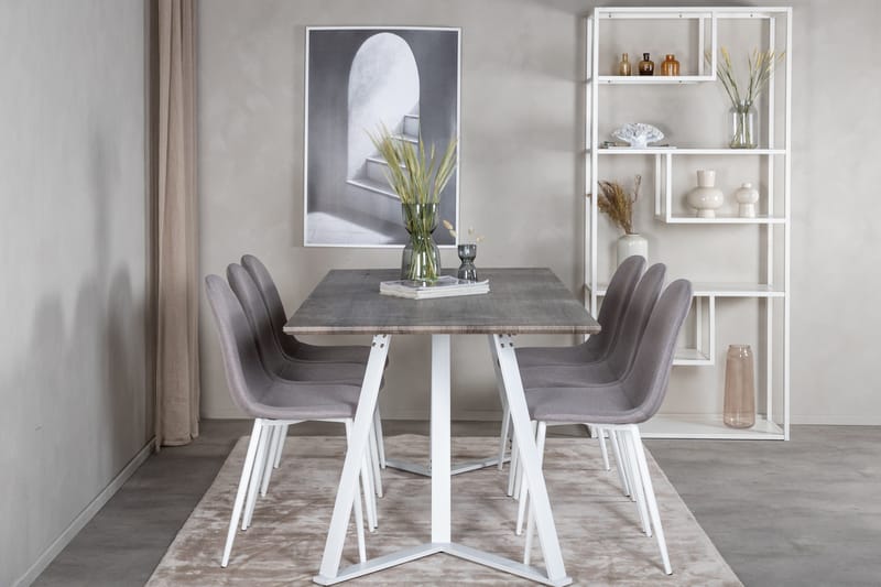 Marina Matgrupp 180 cm Rektangulär med 6 Polar stolar - Grå - Products - Möbler - Bord & matgrupp - Matgrupp