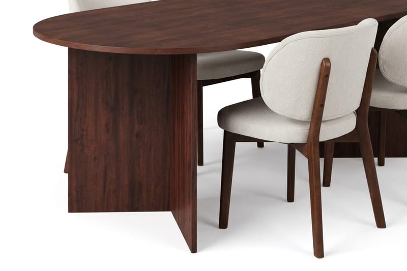 Vera Matgrupp 180 cm rektangulärt i Valnöt med 6 Eira Matstolar - Valnöt - Products - Möbler - Bord & matgrupp - Matgrupp