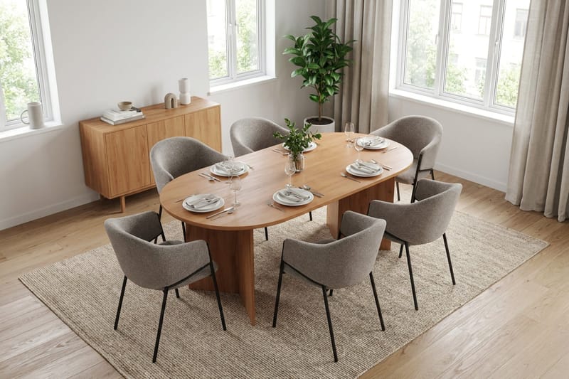 Vera Matgrupp rektangulärt 180 cm Ek med 6 Filip Matstolar - Ek - Products - Möbler - Bord & matgrupp - Matgrupp