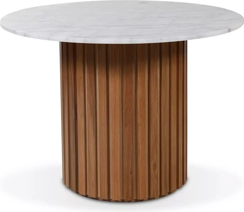 Matisse runt matbord i marmor Ø105 cm - Ek / vit marmor, Ek/Marmor Vit