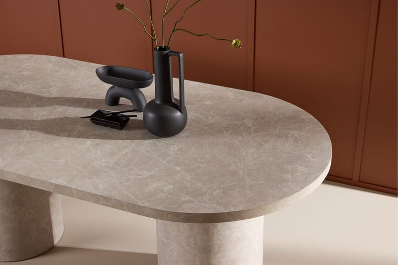 Narvik Dining Table 100x200 cm - Beige Marblelook  / - Beige - Products - Möbler - Bord & matgrupp - Matbord & köksbord